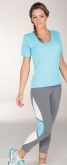 Calça Legging Tricolor com Tela